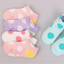 파스텔 도트 여자아이 데일리 양말 5p 초등학생 5살 유치원단체 5세 삭스
