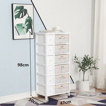 드레스룸 라탄 서랍장 틈새 플라스틱 수납장 슬림 옷장, 6단 트위스트베이지