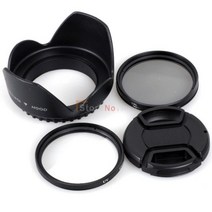 4in 1 49 52 55 58 62 67 72 77mm 카메라 플라워 렌즈 후드 uv cpl 필터 캡 (dslr 용) 49mm, 07 72mm