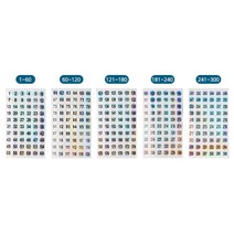 학교 어린이집 그라데이션 번호 스티커 사무실 사물함 네일샵 유치원 캐비넷, 61-120