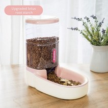 3.8L 자동 애완동물 피더 물 분수 개 고양이를위한 결합 된 저장 배럴 강아지 물 디스펜서 새끼고양이 먹이 그릇 2023, Pink Feeder