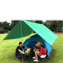 캠핑 자외선차단 방수 그늘막 타프 바람막이 스크린 렉타 텐트, 오렌지