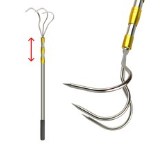 JSS&D 세발후크세트 1.5M 갯벌 해루질 낚시 작살 갈고리 물고기 문어잡이, 세발후크세트1.5m(FG16)