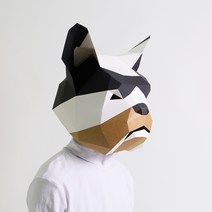 그것이 알고싶다 동물 종이 접기 DIY 개 가면 소품, 불독