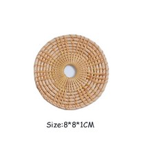 식탁 협탁 테이블 크리스마스 러너 등나무 플레이스 매트 내구성 손으로 짠 주방 테이블 보울 단열 커피 컵 코스터 주전자 4 크기 876cEA3c2, 05 wild rattan 1