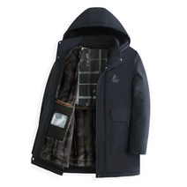 남자 밍크코트 안감 탈탈부착한 아버지 면 코트 기모 보아털 두꺼운 중년 남성 노인 패딩 재킷 후드 겨울