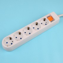 5구 스위치 멀티탭 멀티 콘센트 기숙사 준비물 대학 원룸 누전 차단 책상 X4, 길이, 1.5M