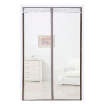 SKANDSALO 출입구 붙이는 모기장 방충망 방 문 창문 자석 자동 방충 커튼 문발 바란스 부착, 90x210+커피+라이트그레이퓨어샤인