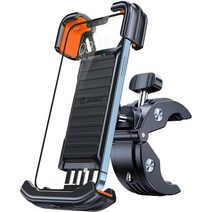 andobil 안도빌 바이크 폰 마운트 [ 슈퍼 Stable & 완전보호 ] 조절가능한 유니버셜 휴대폰 홀더 for Bike Bicycle 모터사이클 Scooter 핏 iPhon, Orange
