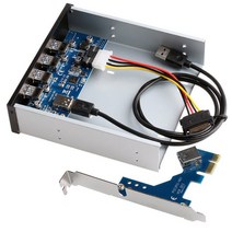 usb허브 c타입허브 호환 4포트 USB 3.0 전면 패널 분배기 허브 PCI Express 카드 어댑터 5.25 "PC 컴, 한개옵션0