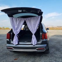 나홀로그램 국내제작 차박커튼2P세트10종SUV커튼세트체크커튼2P트렁크커튼2P+로프+고정끈+파우치70X100 2장, 라이트퍼플