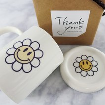 스마일데이지 에디션 마가렛 머그컵, 라인, 뚜껑없음, 선물포장없음