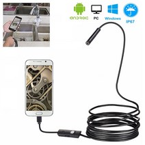 배관내시경카메라 누수탐지기 5mm 125m 유연한 뱀 검사 스마트 폰 usb windows pc 용 방수 비디오, 5m 케이블