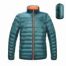 남성용 겨울 패커블 다운 코트 따뜻한 캐주얼 경량 패딩 재킷 야외 단열 여행 아웃도어 초록색 X-Small
