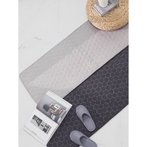 패브릭 헥사 퀼트 주방 발매트 다용도 목화솜 충전재 130x50, 연그레이