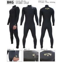 BILLABONG 빌라봉 2023신상 3mm 남성 서핑 슈트 체스트 지퍼 웻슈트 DB018005, BD018_005_BKG