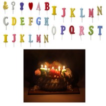 알파벳 초 브라이덜샤워 환갑 생일파티용품 결혼기념일 생일축하 포토존 케익 케이크 생신 색깔초, U