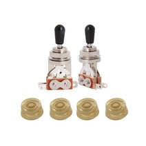 5pcs 액세서리 : 4 개 전기 기타 제어 속도 손잡이 & 1 개 전기 기타 토글 스위치 3 웨이 픽업 선택기, 하나, 골드 & 화이트 & 실버