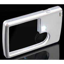 휴대용 일반돋보기 LED확대경 주머니 카드형 3배율 6배율 2개세트