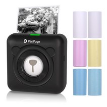 핸드폰사진인화기 사진출력기Peripage A6 304 인치 당 점 미니 사진 BT 프린터 포켓 마커 6 롤 용지 휴대, 02 Black