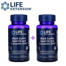 (1+1) 라이프익스텐션 블랙커민씨드오일 커큐민 강황 turmeric 터머릭 호로파 60정 2팩