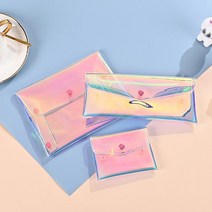 홀로그램 PVC 백 파우치 가방 투명필통 백인백 4종1택