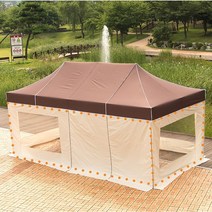 프리미엄 캐노피 천막 3X4.5 4면벽면 바람막이 가림막, 러브아인 P모기장4벽면 3X4.5_화이트