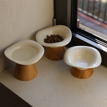 반려도 강아지 밥그릇 식기 1구 높이 물그릇 받침대, 화이트, 1단