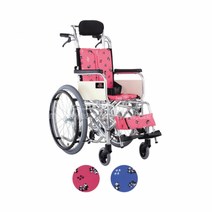 어린이 아동 휠체어 JR TILT 2 접이식, 팬더블루, 좌폭 320, 1개