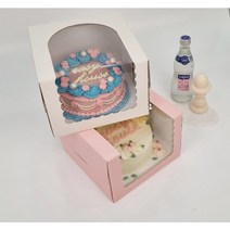 10매 큰창 물결 쉬폰케이크 상자 받침 포함가 16x16x12cm 21x21x15cm 아이보리색 상자 당일발송, 1호 아이보리상자 10매 +받침 10매