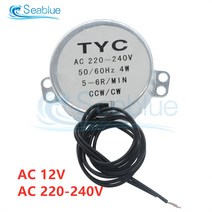 싱크로너스 모터 AC 220V 12V 5060Hz 동기 모터 5-6RPM 강력한 토크 4W CCWCW TYC-50, 01 AC 220-240V