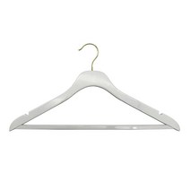 43.2cm(17인치) NAHANCO 슬림라인 나무 정장 행거 바지 바 포함 - 고광택 화이트 골드 396271