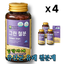철분제 보충제 유산균배양 여성 임산부 영양제 비헴철 그린 철분 임산부 임신초기 출산후 수유기 철분부족 가격 비동물성 남성 90캡슐 x 4병 12개월분