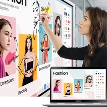 삼성 85인치 전자칠판 플립3 LH85WMAWLGCXKR 벽걸이 스탠드 무료설치, 본체+한성스탠드(흑색. 노트북 받침대 있음)