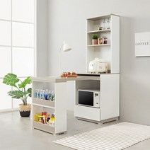 이노센트 원더 600 확장형 아일랜드식탁 수납장 i103254, 화이트그레이