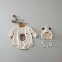 사자옷 남아 아기 신생아 돐 백일 곰돌이 나염 바디 점프 슈트