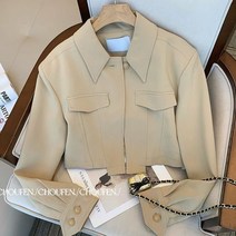여성정장자켓 디자인 대비 컬러 라펠 가디건 여성용 초가을 재킷 작은 정장 코트 포켓 캐주얼