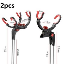 낚시좌대 스마트 보관 거치대 선상 갯바위 서프스탠드 범용 낚싯대 홀더 2 개 360 도 조절 가능 브래킷 바, 03 1xSingle 1xdouble