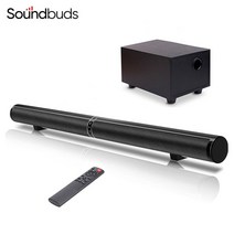 돌비애트모스 블루투스 사운드바 soundbuds 무선 스피커 서브우퍼 유선 홈 시어터 3d 스테레오 사운드 바 지원 광학 rca aux, 검은색, 1