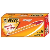 BIC 오렌지 볼펜 0.7mm 12개입 MO 유성 빅펜 샤프, 흑, 본상품선택