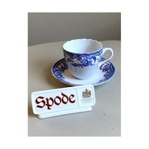 스포드 Delamere 블루 플로럴 트랜스퍼웨어 티 컵 받침