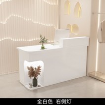 럭셔리 카운터 모델하우스 수납인포테스크 미용실 의류 접수대 매장 계산대 병원, 스톤+화이트 우측 라이트