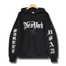 스트릿 소매나염 오버핏 후드티