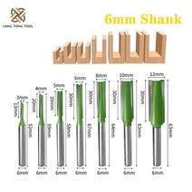 루터날 트리머날 루터비트 홈파기날 목공용루터 6mm/6.35mm 생크 싱글 더블 플루트 스트레이트 비트 밀링, 01 6mm Shank