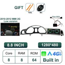 QLED 스크린 자동차 멀티미디어 자동 카플레이 모니터 라디오 아우디 A6 A6L C6 2005 2012 오디오 비디오 플레이어 안드로이드 13 8.8 인치, 4.2 GPS 8G 64G