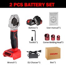 용접 용접기 수리 플라스틱 기계 범퍼 ONEVAN 800W 무선 PE PPR PB PPC 파이프 최대 340 마끼다 18v 배터리용, 04 2 Battery EU Plug