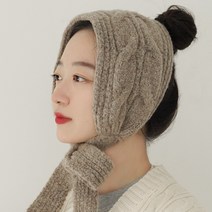 이코마켓 국산 탄탄한 꽈배기 뜨개짜임 울 니트귀마개