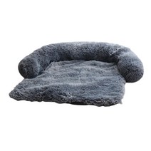 THE VEDO SHOP 봉제 애완 동물 침대 소파 매트리스 베개 부드럽고 편안한 럭셔리 담요 강아지 소파 통기성 세척 가능한 애완, 봉제 코튼, m 어두운 회색