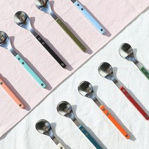 보겐 쌍띠에 스텐 커트러리 카페 양식기 티스푼 실버, 한식숟가락, 실버 - 블랙
