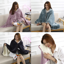 양털망토담요/극세사담요/양털담요/망토담요/똑딱이담요/항공블랭킷/낮잠이불/캠핑담요/사무실담요/입는담요/케이프, 양털망토/파스텔핑크